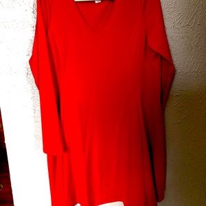 Red fit and flare dress